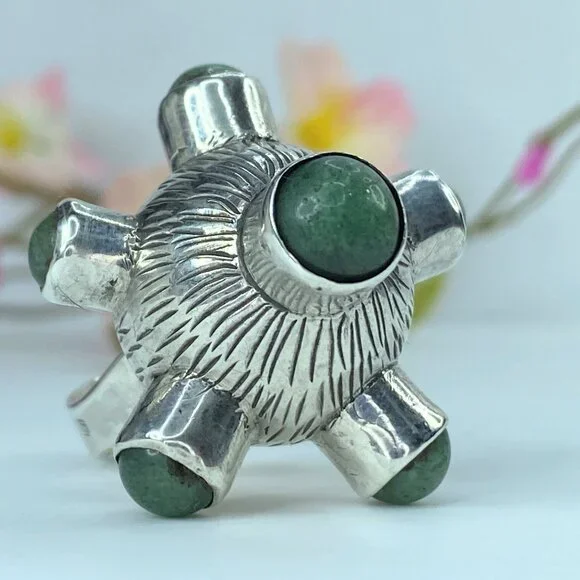 JR9641 Rachel Gera Sterling Silver and Gemstone Sputnik Ring 16.5g s6.75